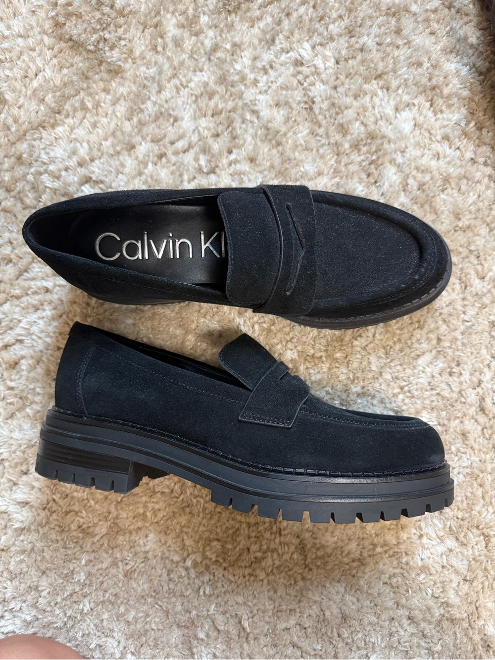 Calvin Klein Black Suede Loafers